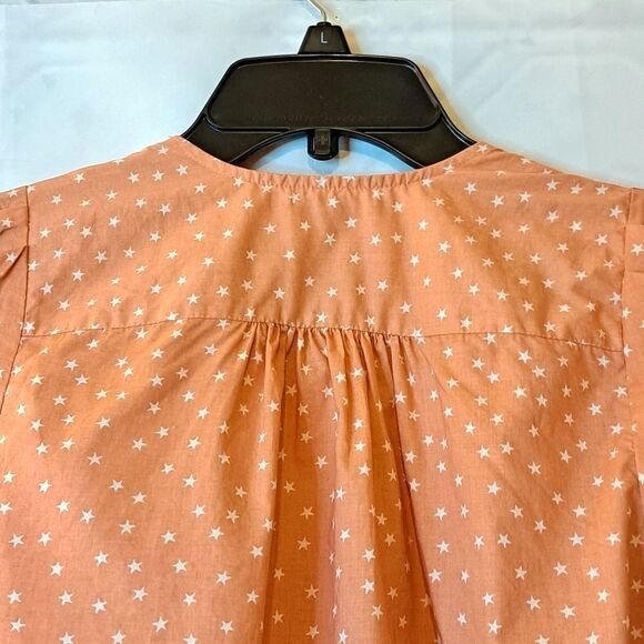 Madewell Wrap in Star Scatter Peach Front Tie Top Feminine Cottage Core Boho XS - Picture 5 of 15